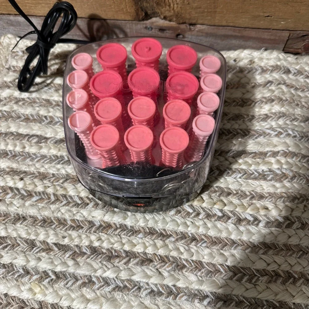 Conair Compact Hair Setter‎ Hot Rollers Pink Curlers Heated Styling Set HS83R